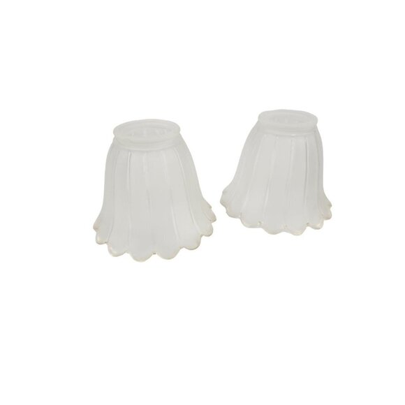 Lamp Bulb Cover, vintage frosted glass scalloped edge lamp shade replacement lig - Picture 13 of 16